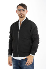 Cardigan Baseball con Zip Lavorato 105 | 2 per €40 | Nero