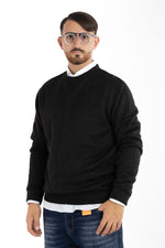 Pullover Della Nonna a Coste Girocollo 104 | 2 per €40 | Nero