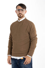 Pull col rond en maille 106 | 2 pour 40 € | Marron