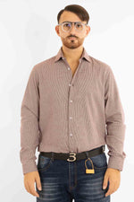 Camicia in Flanella Semi Slim Quadretti | Bordeaux