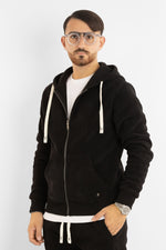 Chenille Zip-Up Hoodie | Black