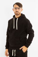 Sweat à capuche en polaire chenille | Noir