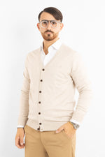 Cardigan a V con Bottoni Misto Lana 817 | 2 per €50 | Panna