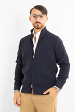 Active Soft Ribbed Zip-Up Cardigan 241152 | Blue