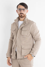 Veste safari en jersey épais 6701 | 2 pour 60 € | Sable