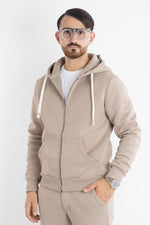 Sweat à capuche zippé en jersey épais 6704 | 2 pour 60 € | Sable