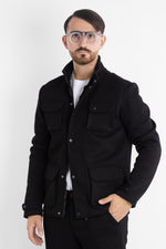 Veste safari en jersey épais 6701 | 2 pour 60 € | Noire