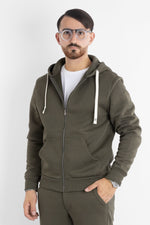 Heavyweight Jersey Zip-Up Hoodie 6704 | 2 for €60 | Army Green