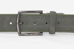 Faux Leather and Fabric Belt | Military Green