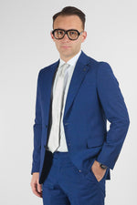 Abito Due Bottoni Tramato Nex | Blu Parlamento