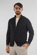 Pullover Zip Intera Basic Cotone 105 | 2 per €50 | Nero 01