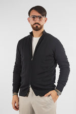 Basic Full-Zip Pullover in 105 Cotton | 2 for €50 | Black 01