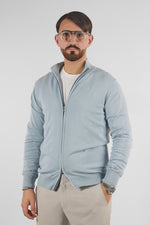 Pullover Zip Intera Basic Cotone 105 | 2 per €50 | Celeste 16