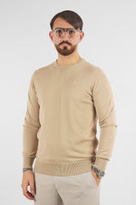 Basic Crew Neck Sweater in 110% Cotton | 2 for €50 | Beige 45