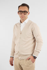 Basic Cotton V-Neck Cardigan with Buttons 1107 | 2 for €50 | Cream 27