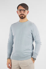 Basic Crew Neck Sweater in 110% Cotton | 2 for €50 | Light Blue 16