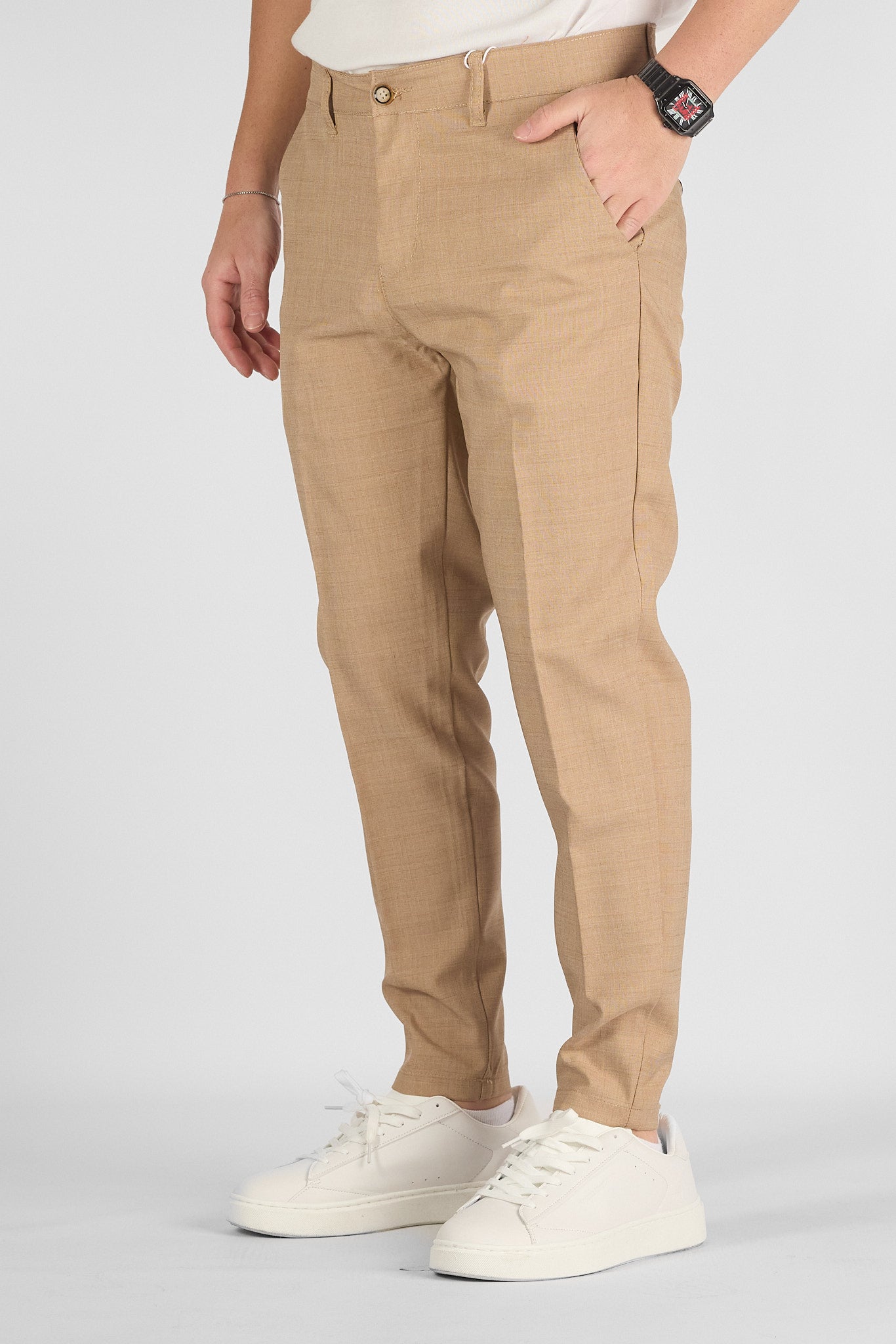 Pantalone Capri Active Stile Sartoriale No Stiro 713 | 2 per €60 | Fango
