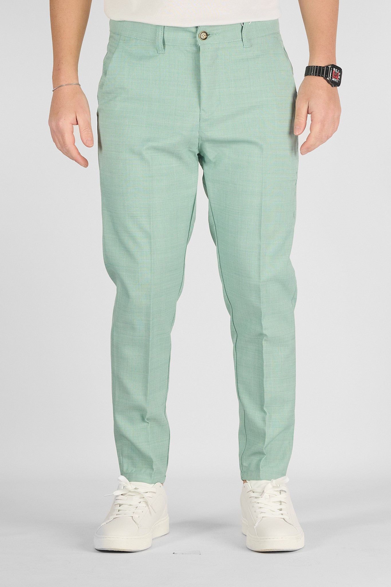 Pantalone Capri Active Stile Sartoriale No Stiro 713 | 2 per €60 | Menta