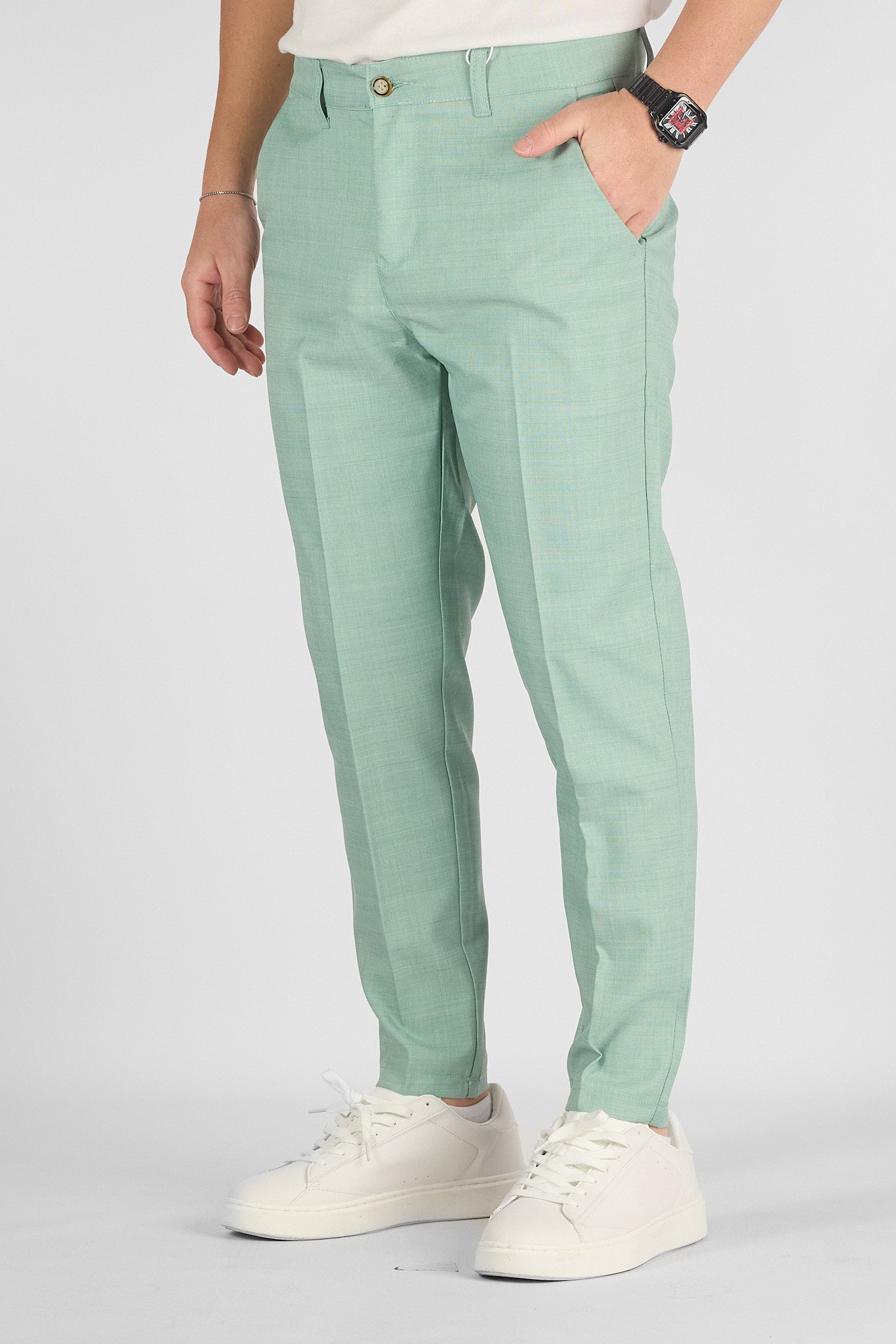 Pantalone Capri Active Stile Sartoriale No Stiro 713 | 2 per €60 | Menta