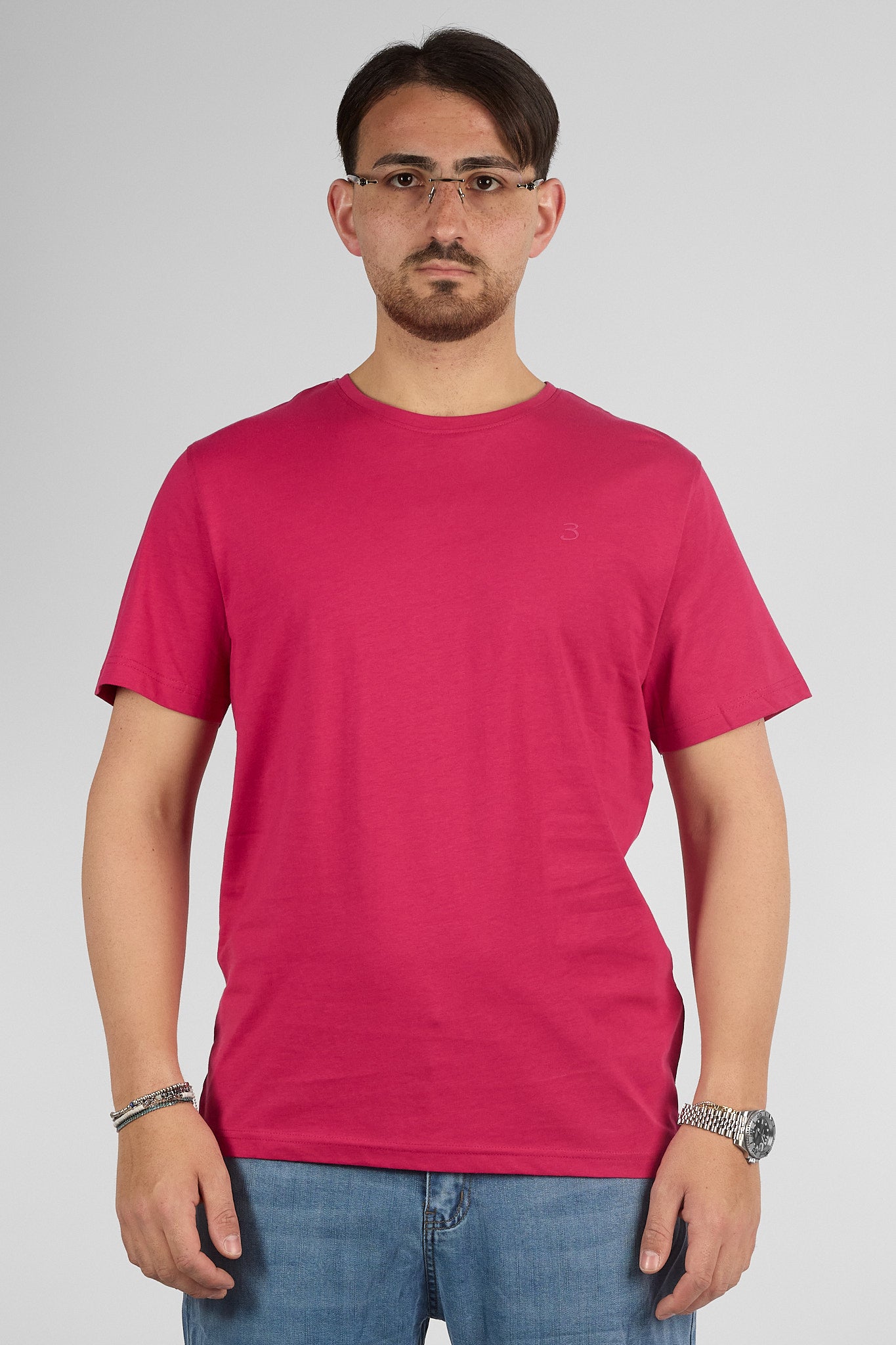 T-Shirt Mezza Manica 100% Cotone Basic | 2 per €30 | Fucsia 25