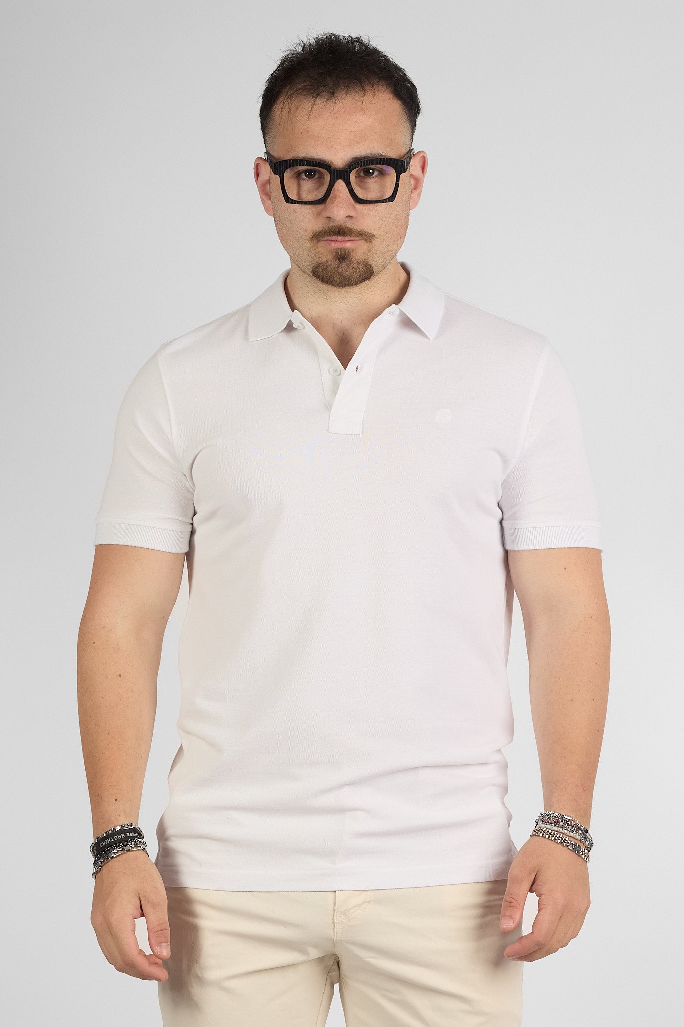 Polo Mezza Manica 100% Cotone Piquet | 2 per €40 | Bianco 01