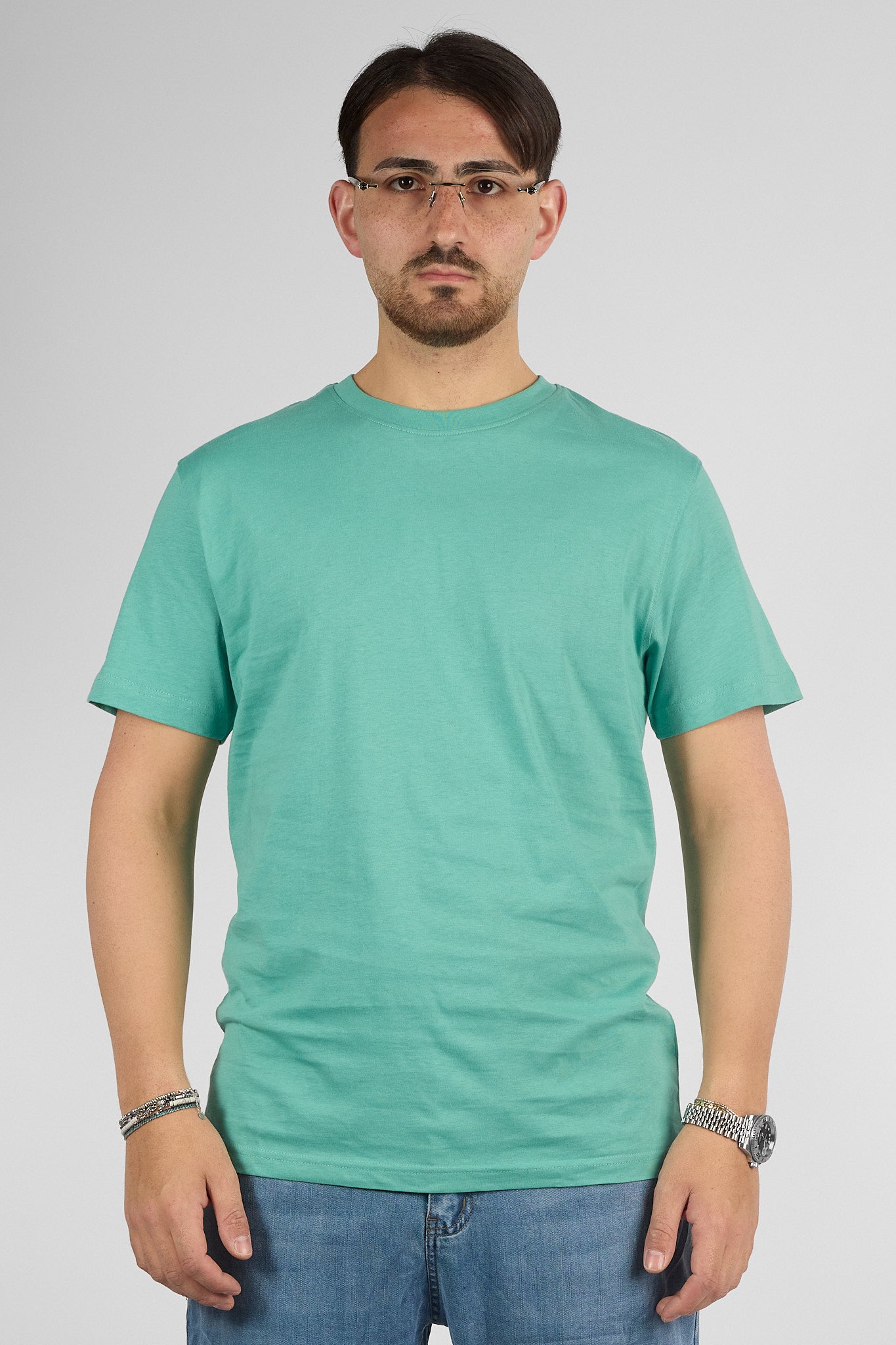 T-Shirt Mezza Manica 100% Cotone Basic | 2 per €30 | Verde Acqua 52