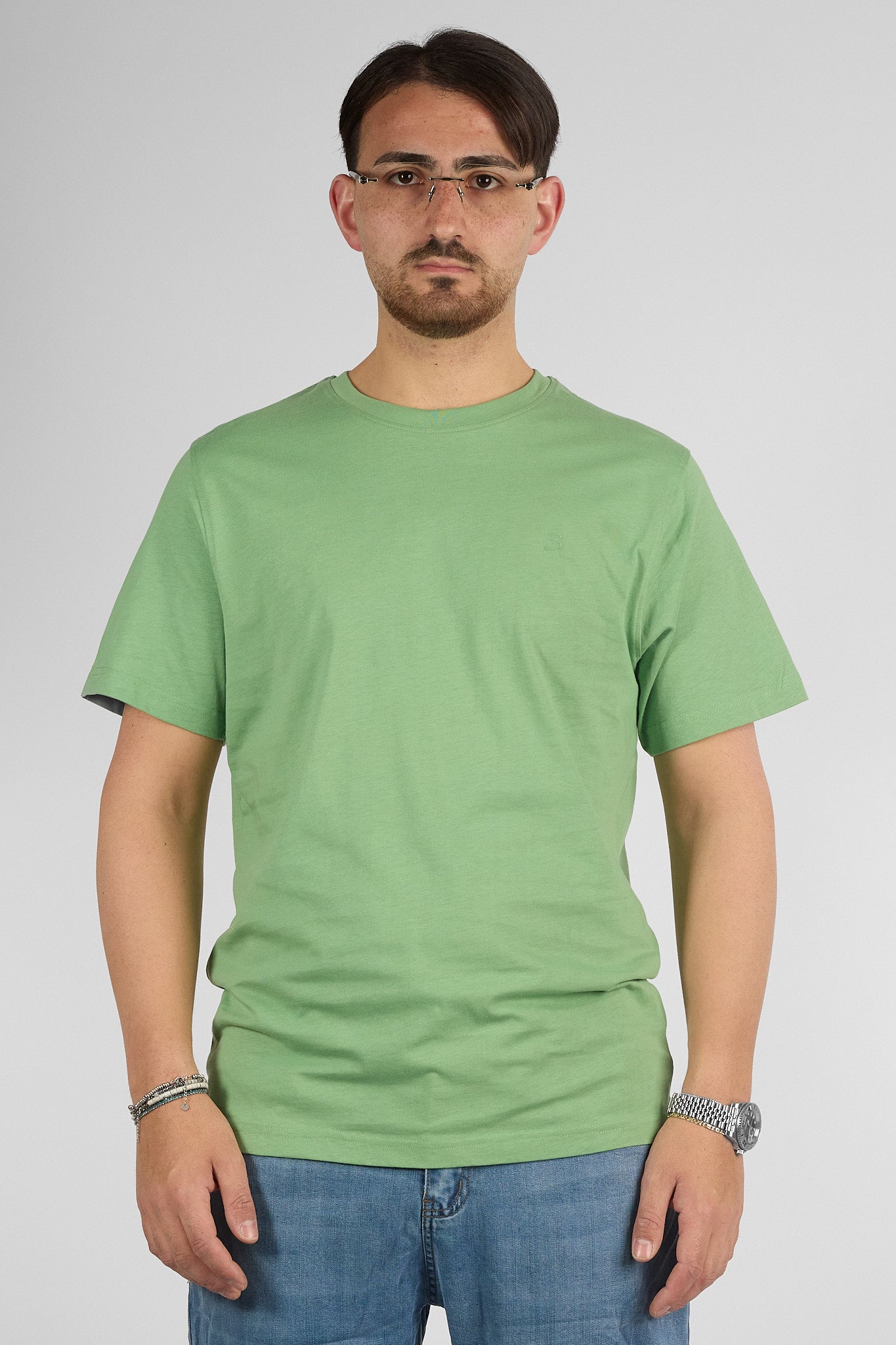 T-Shirt Mezza Manica 100% Cotone Basic | 2 per €30 | Verde Mela 72