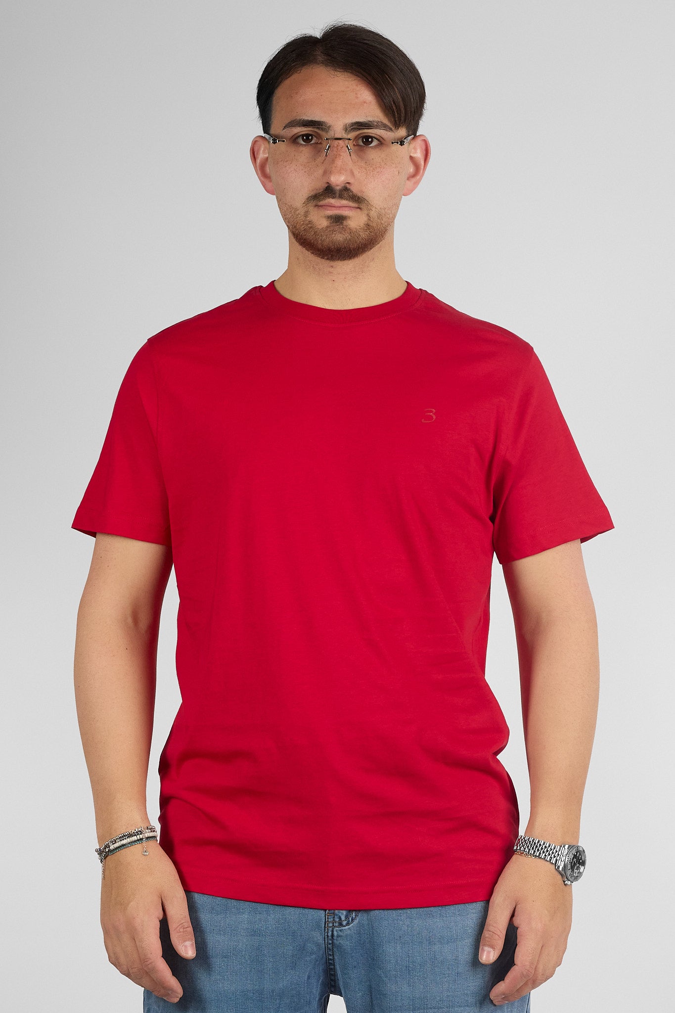 T-Shirt Mezza Manica 100% Cotone Basic | 2 per €30 | Rosso 41