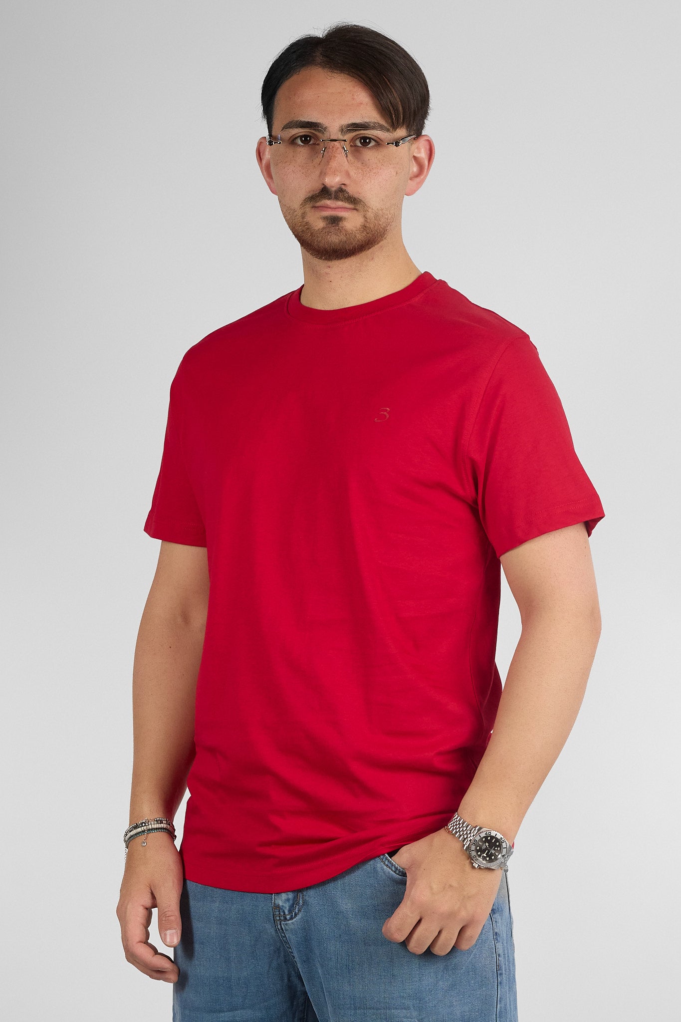 T-Shirt Mezza Manica 100% Cotone Basic | 2 per €30 | Rosso 41