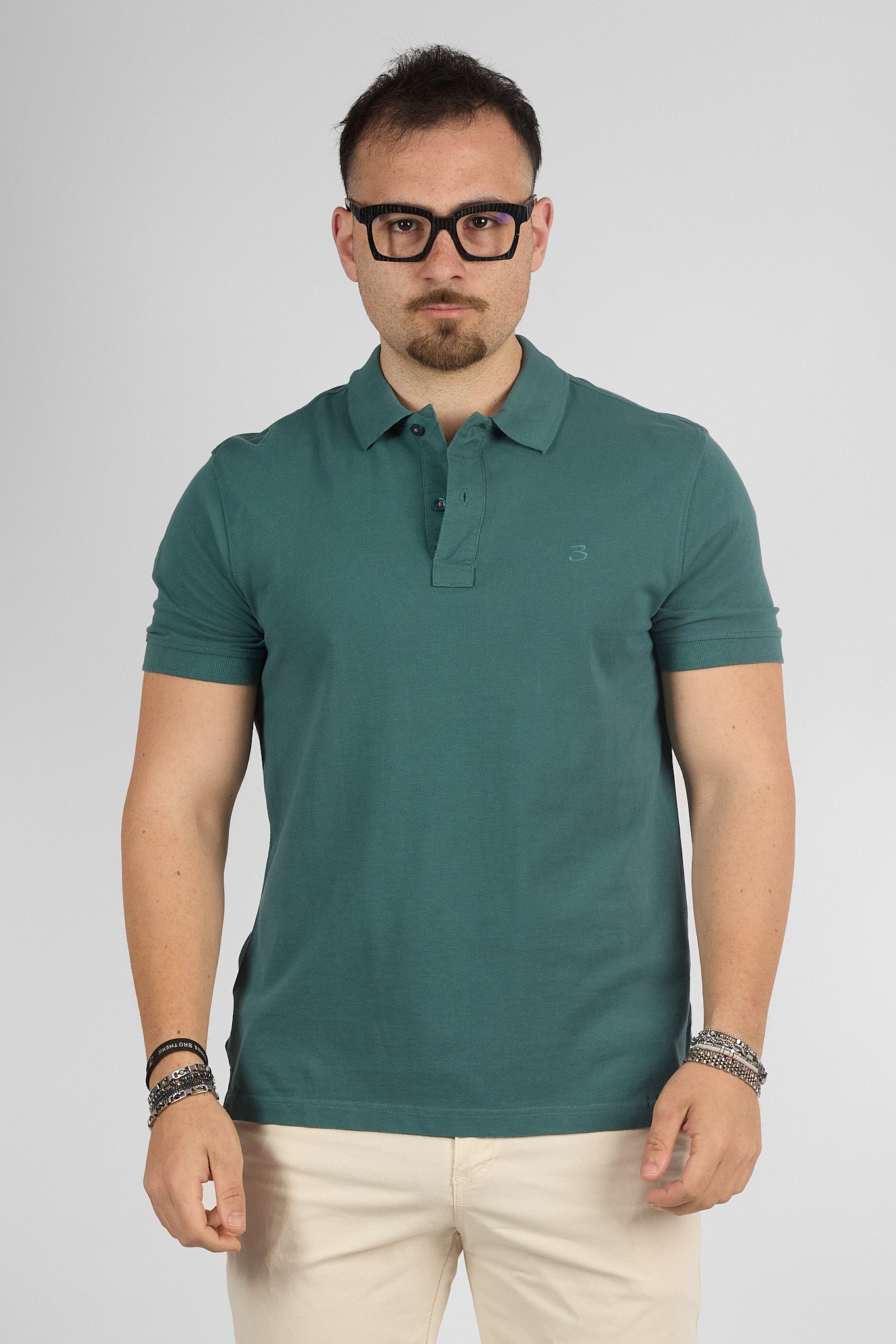 Polo Mezza Manica 100% Cotone Piquet | 2 per €40 | Petrolio 66