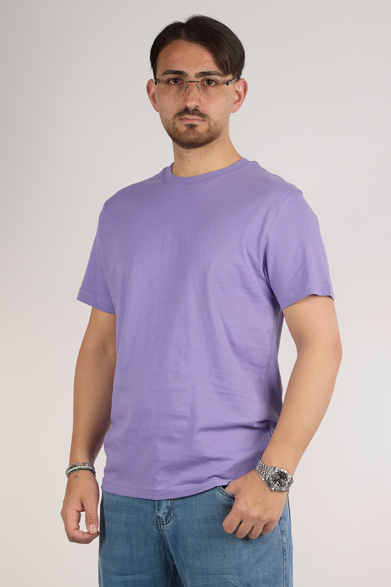 T-Shirt Mezza Manica 100% Cotone Basic | 2 per €30 | Lilla 28