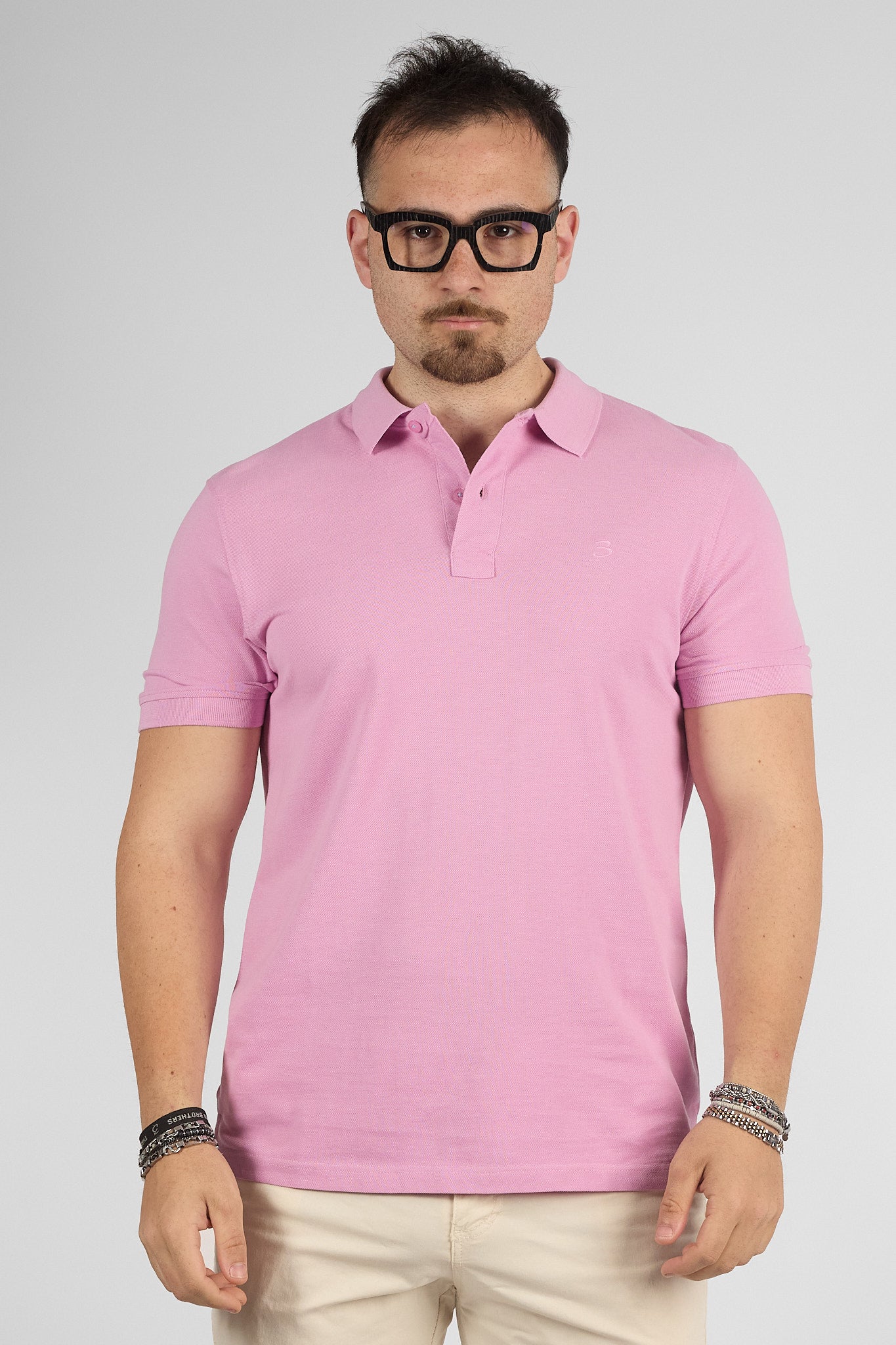 Polo Mezza Manica 100% Cotone Piquet | 2 per €40 | Rosa 26