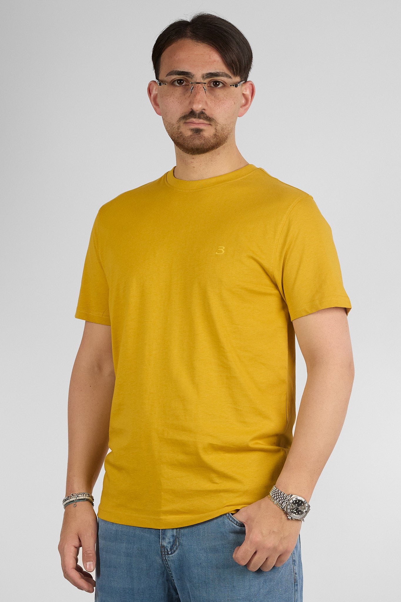T-Shirt Mezza Manica 100% Cotone Basic | 2 per €30 | Senape 34
