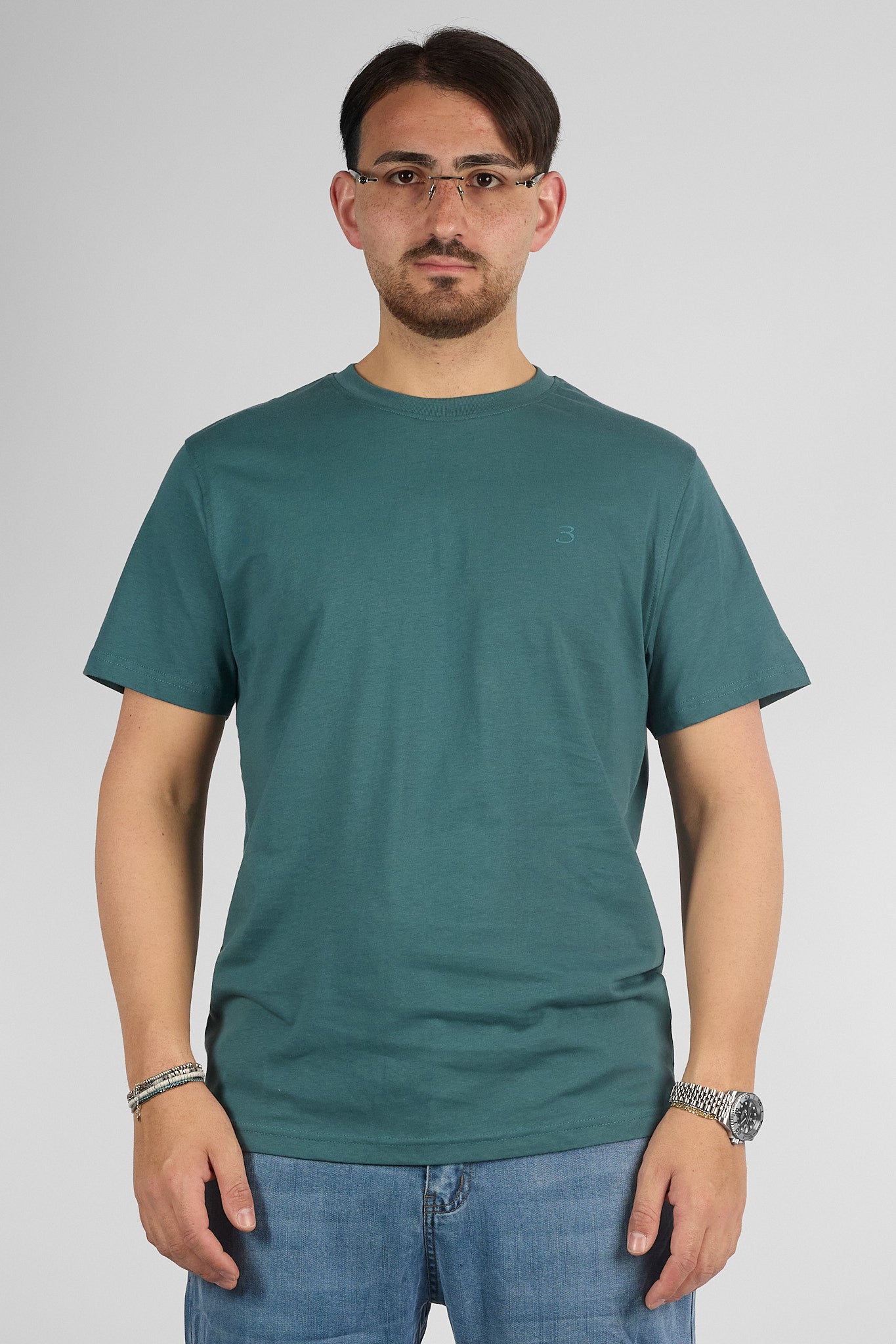 T-Shirt Mezza Manica 100% Cotone Basic | 2 per €30 | Petrolio 66