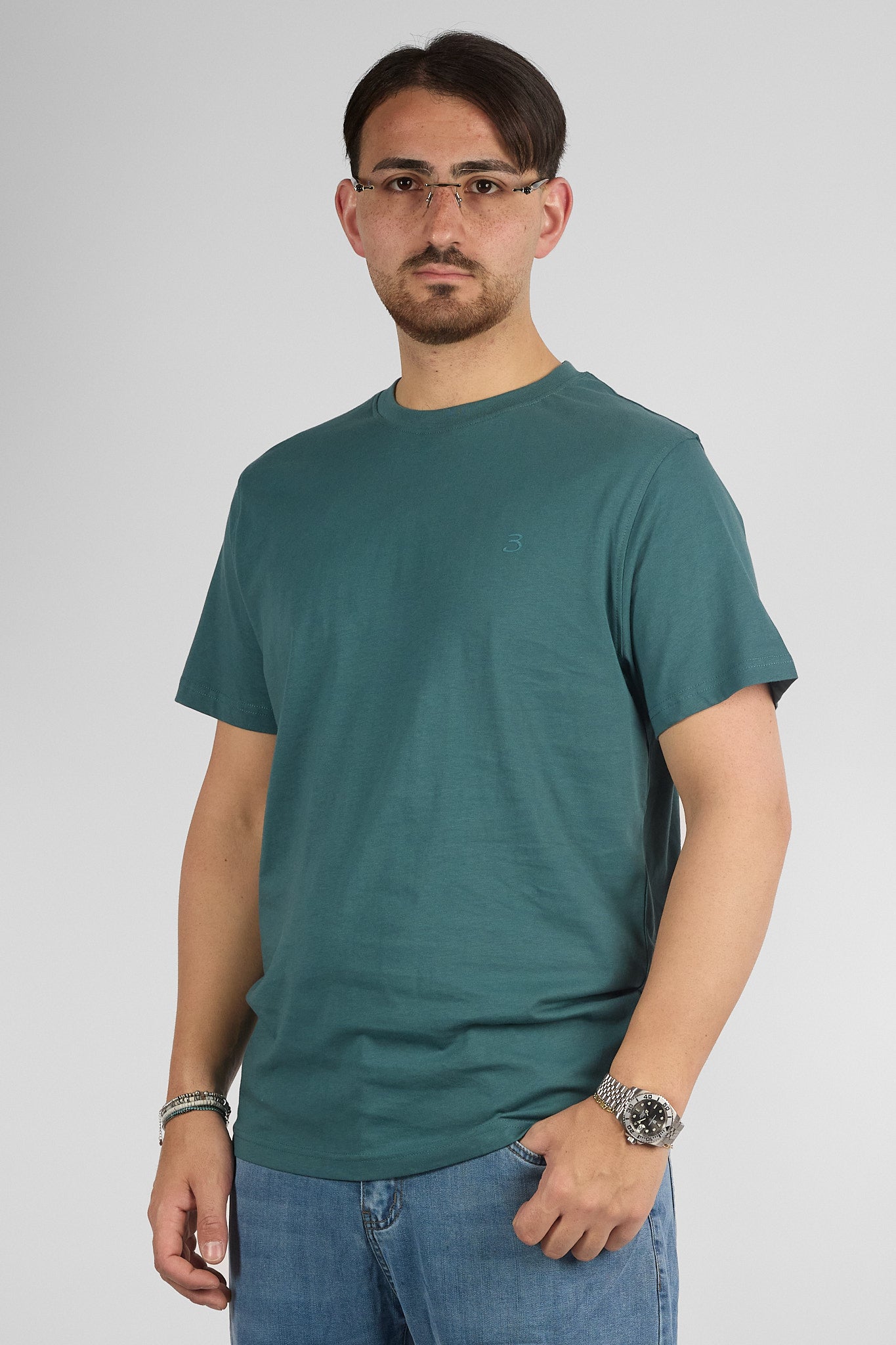 T-Shirt Mezza Manica 100% Cotone Basic | 2 per €30 | Petrolio 66