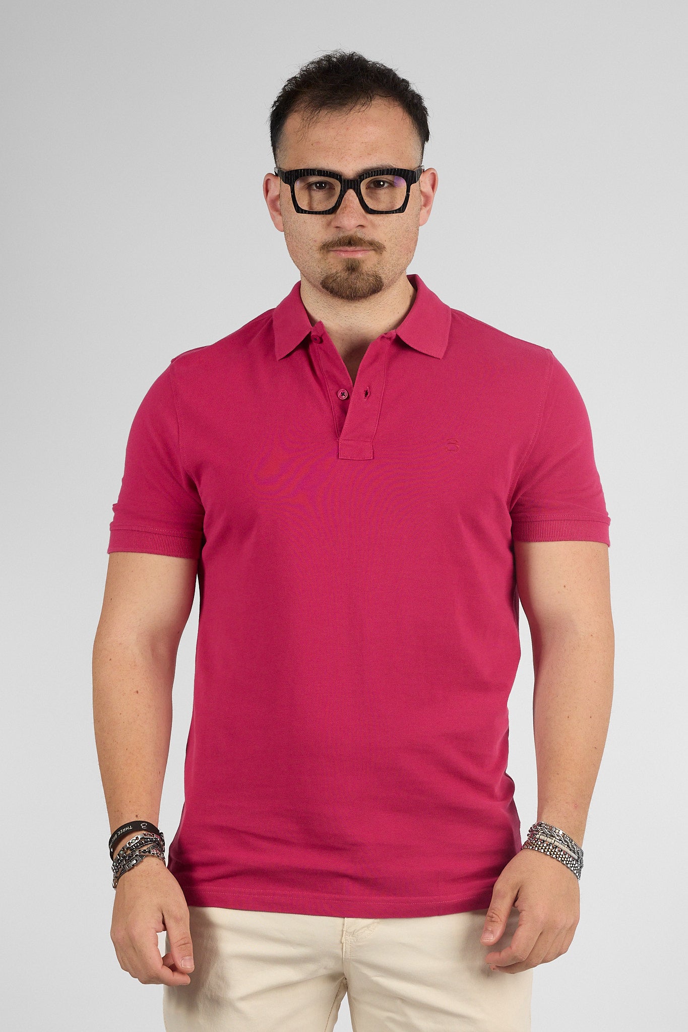 Polo Mezza Manica 100% Cotone Piquet | 2 per €40 | Fucsia 25