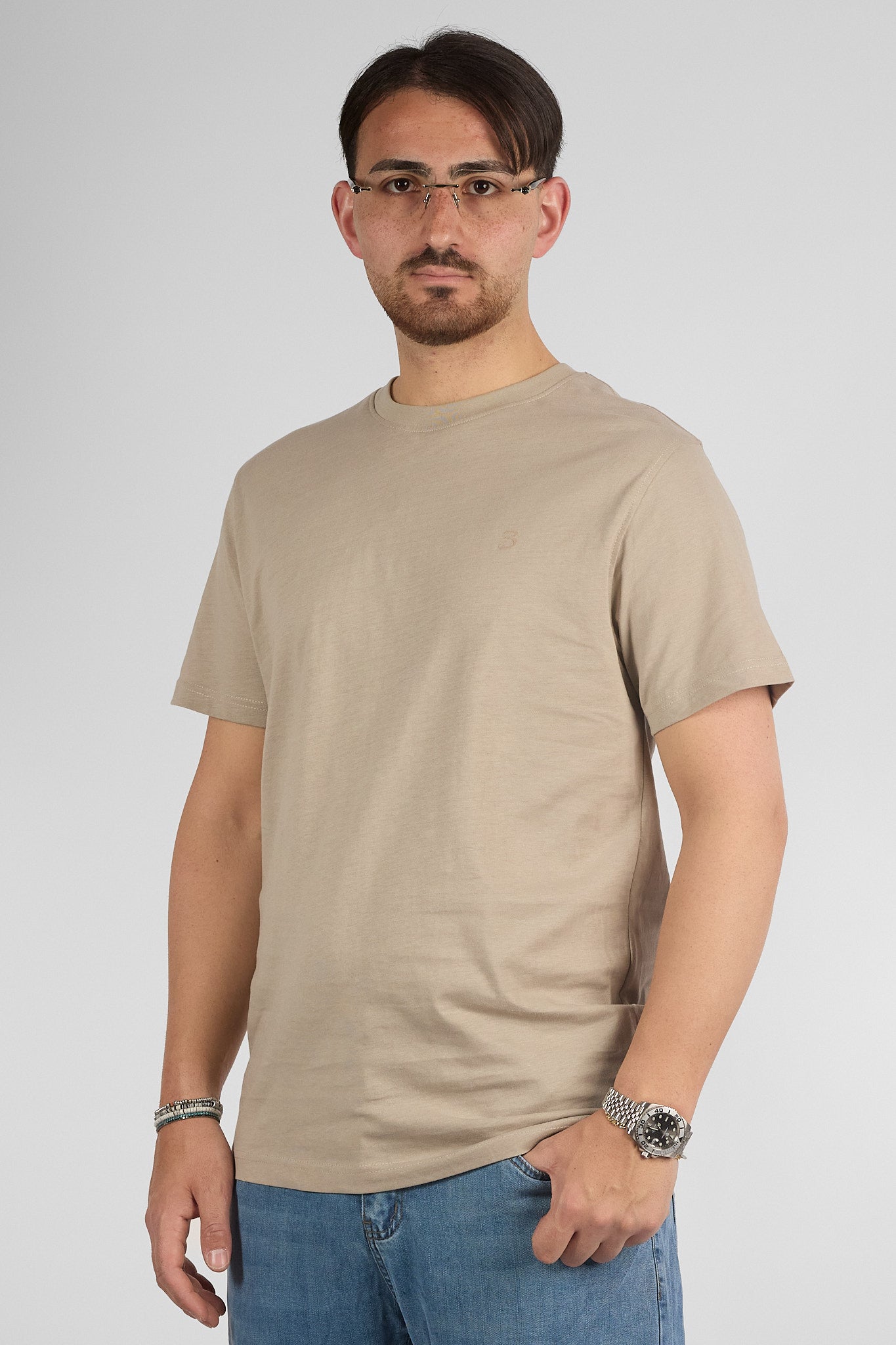 T-Shirt Mezza Manica 100% Cotone Basic | 2 per €30 | Beige 9