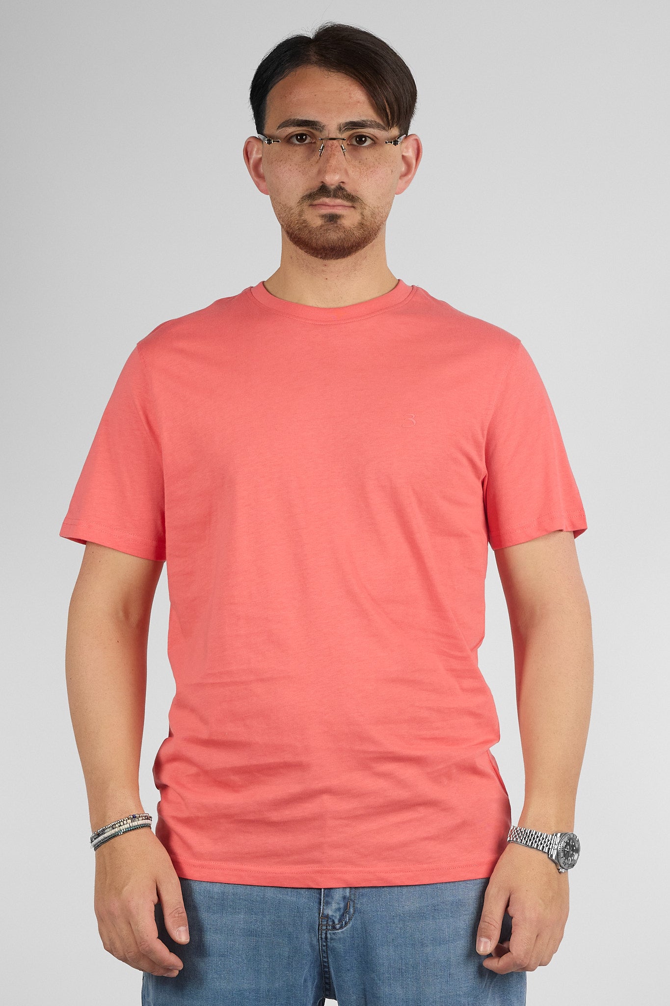 T-Shirt Mezza Manica 100% Cotone Basic | 2 per €30 | Salmone 59