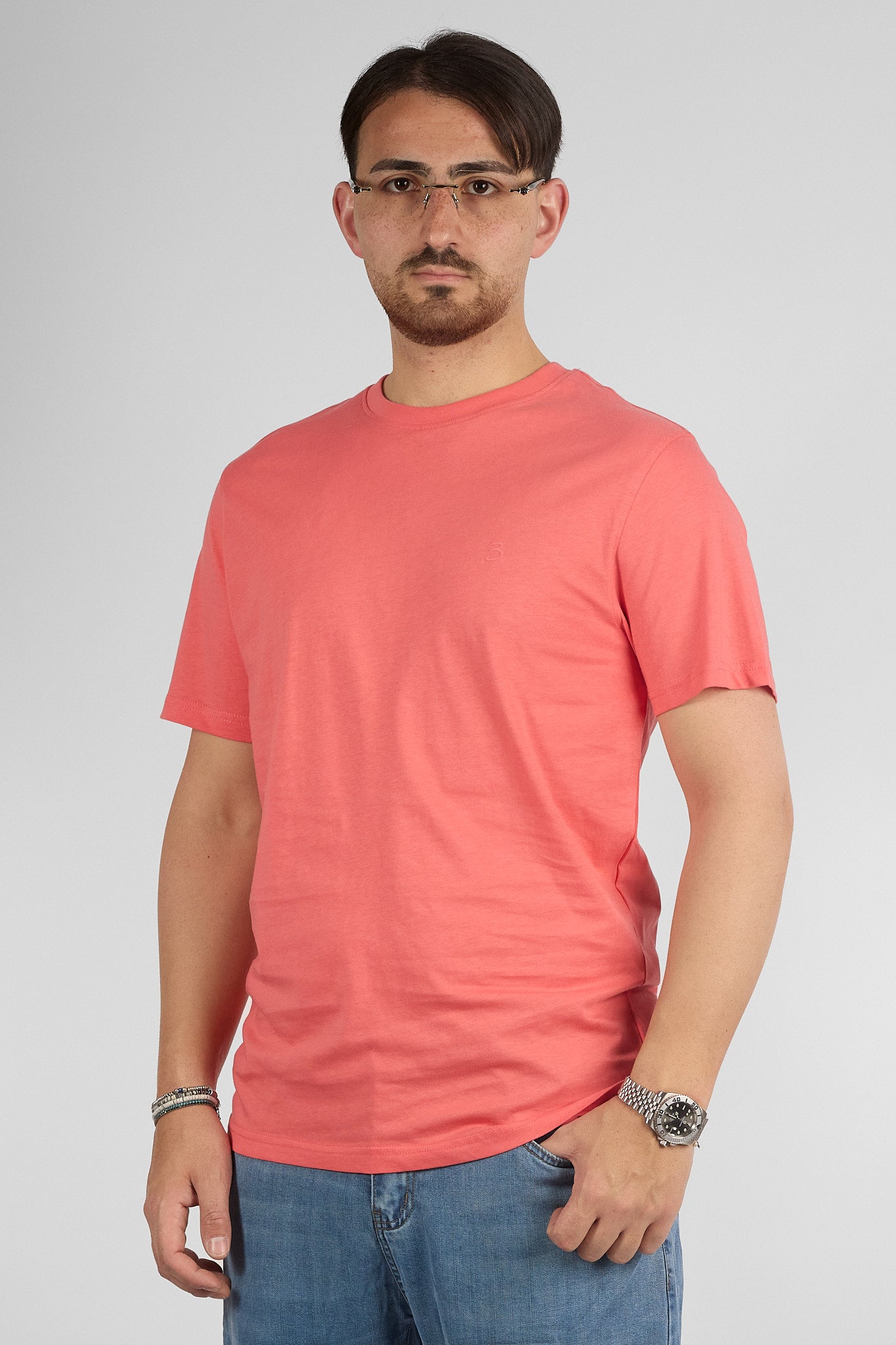 T-Shirt Mezza Manica 100% Cotone Basic | 2 per €30 | Salmone 59