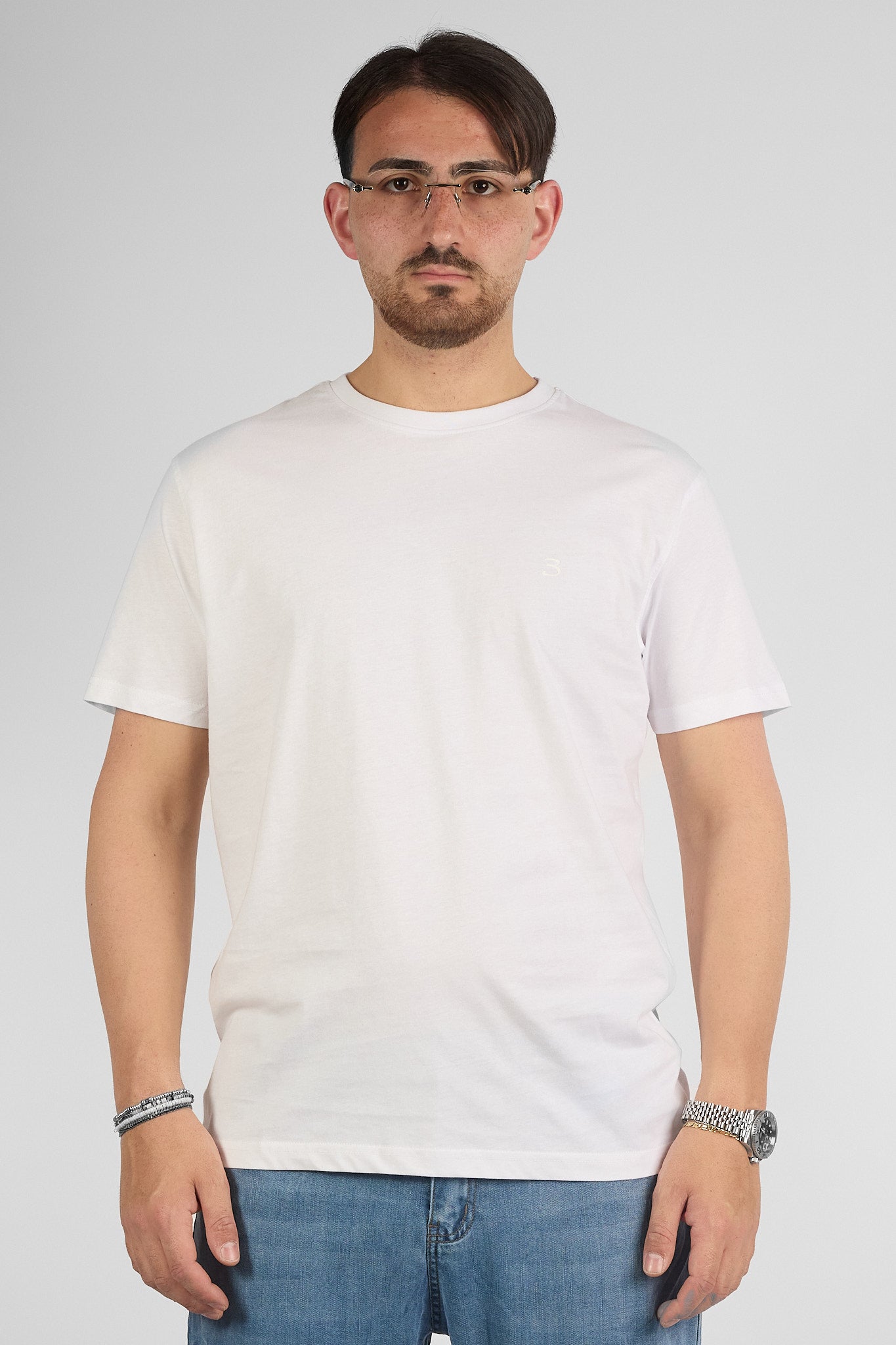 T-Shirt Mezza Manica 100% Cotone Basic | 2 per €30 | Bianco 01