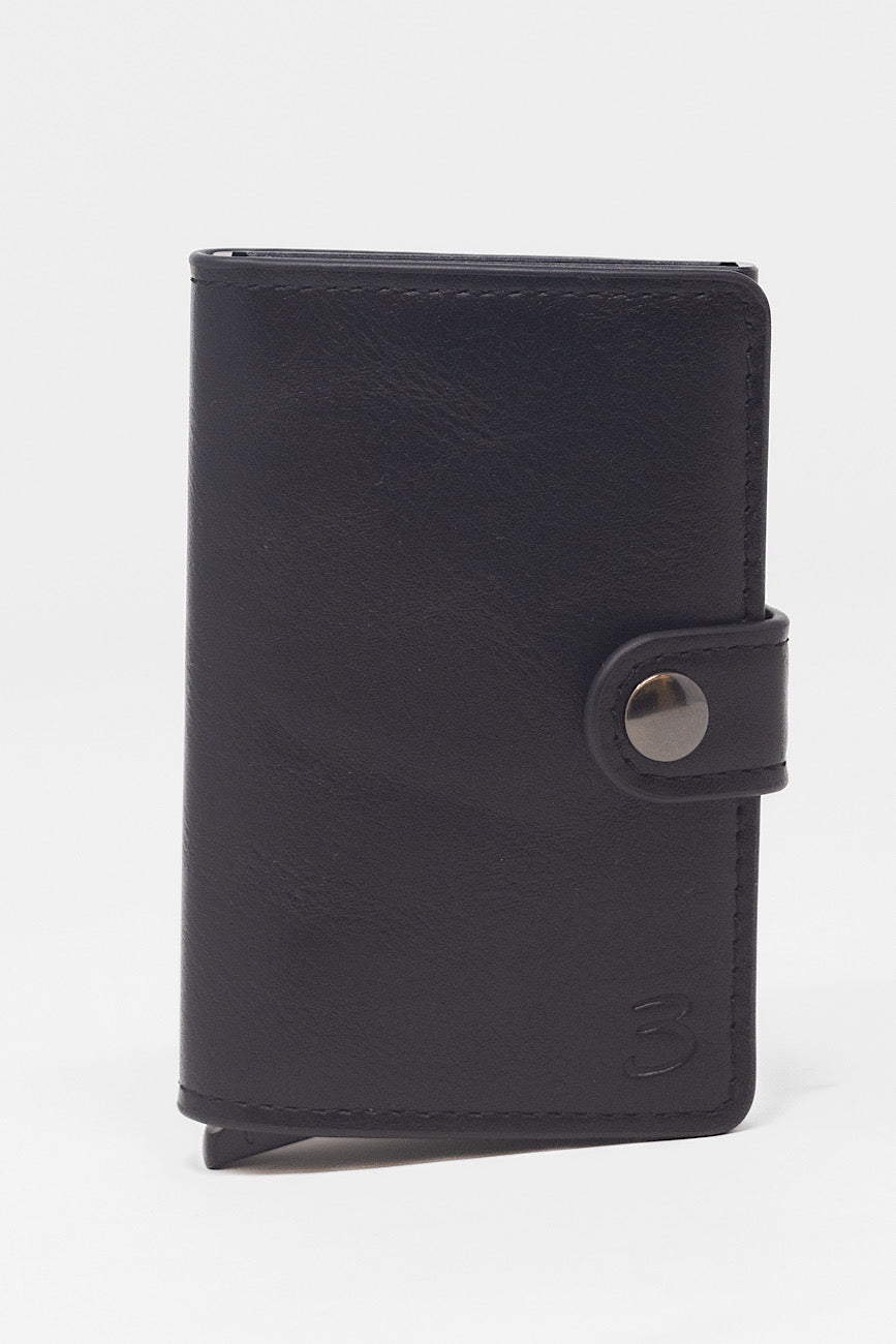 Card Holder With Closure | Black