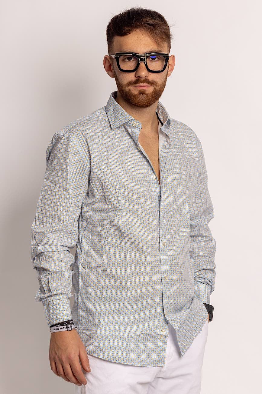 Chemise à motifs semi-mince 100 % coton | Positano