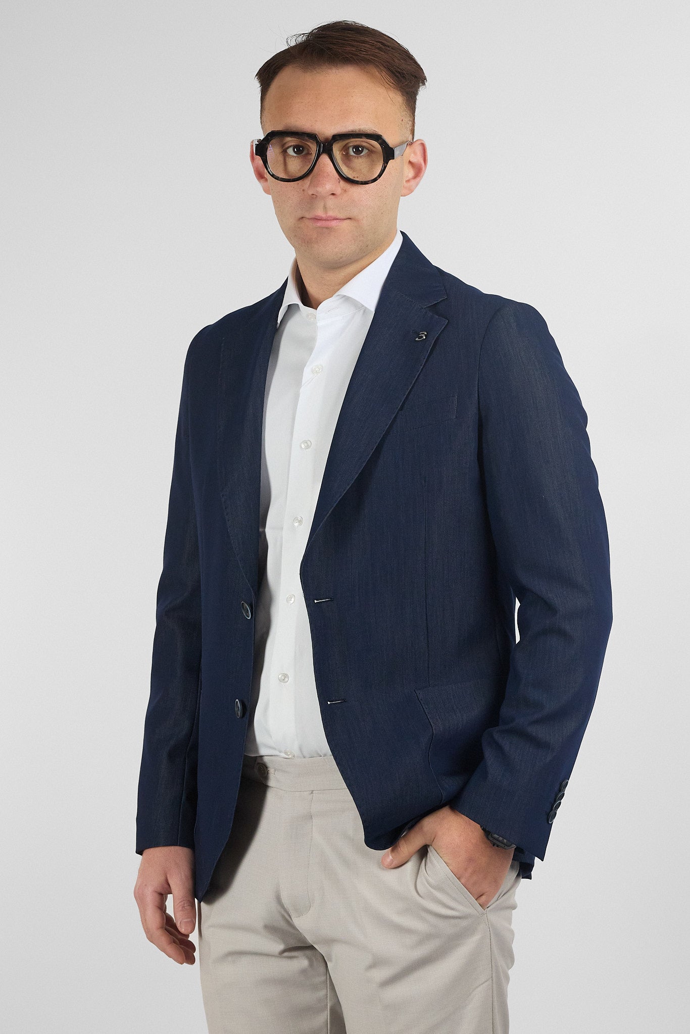 Giacca Effetto Chambray Ultra Sottile | Jeans