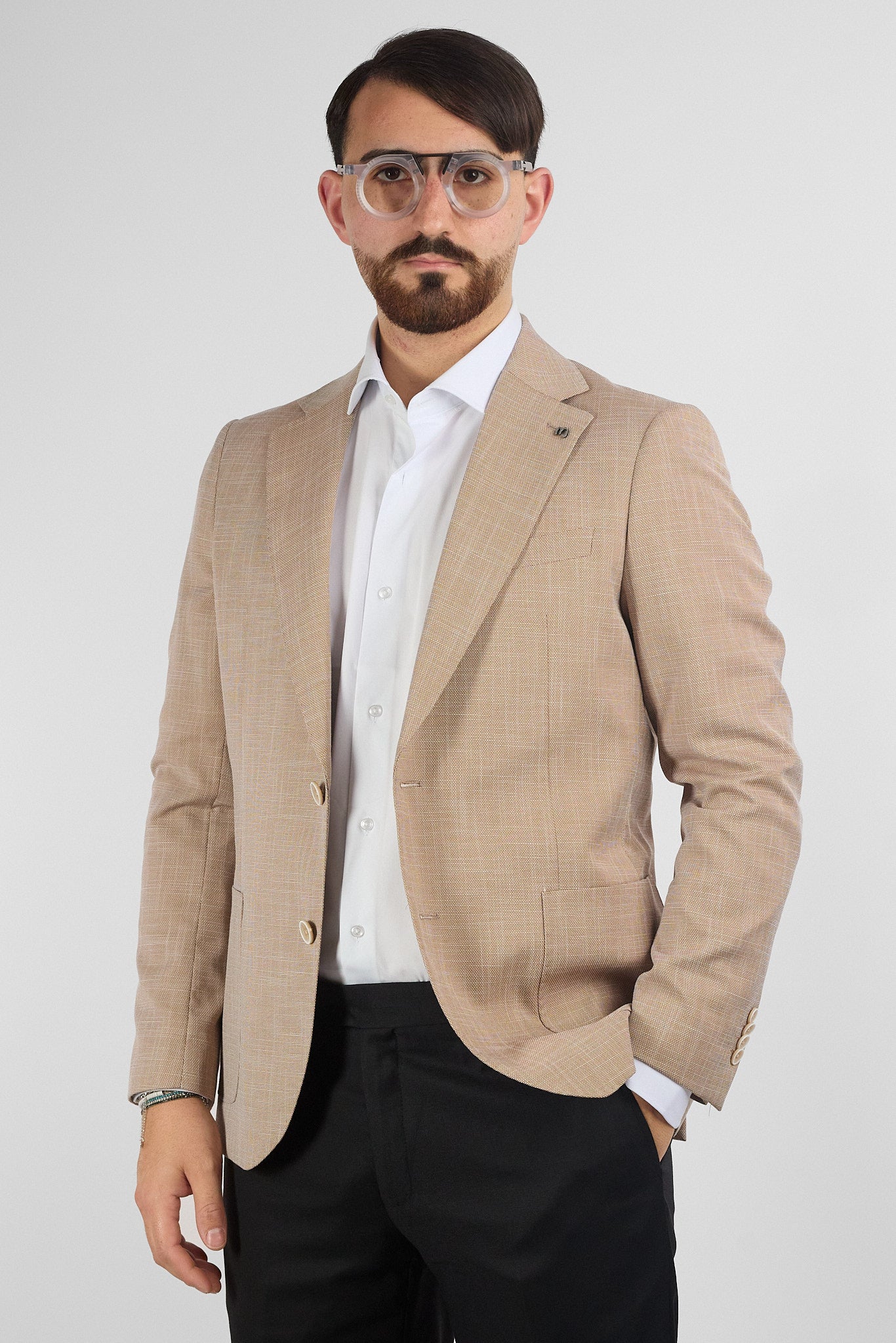 Giacca Occhio di Pernice | Beige