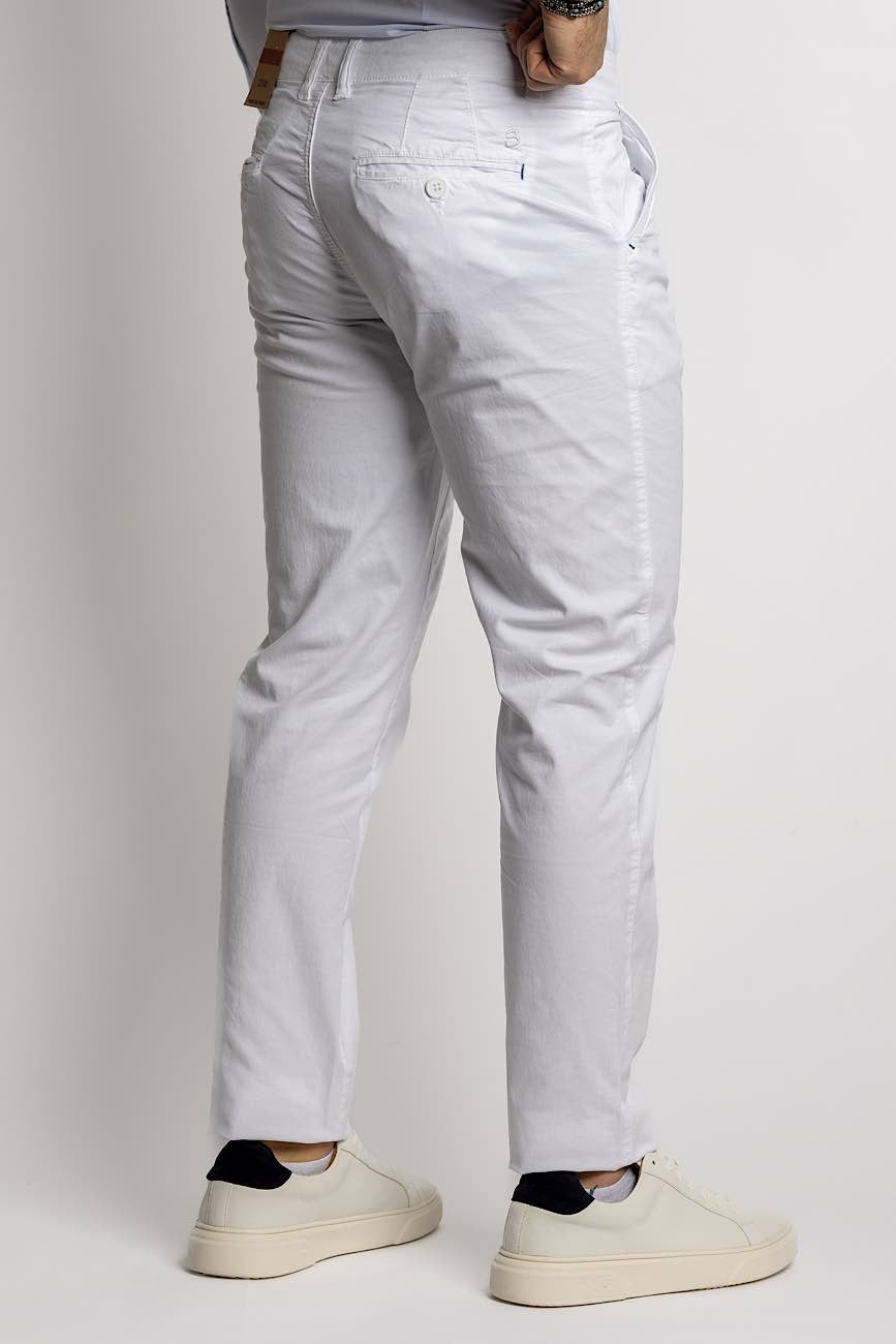 Pantalón Básico Semi Slim BR001 <tc>"€20 de descuento en el segundo"</tc> | Blanco