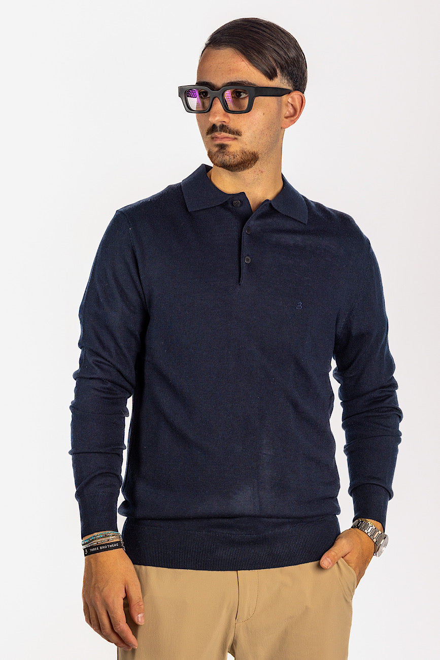 Polopullover aus Wollmischung <tc>"€20 Rabatt auf dem zweiten"</tc> | Blau 20