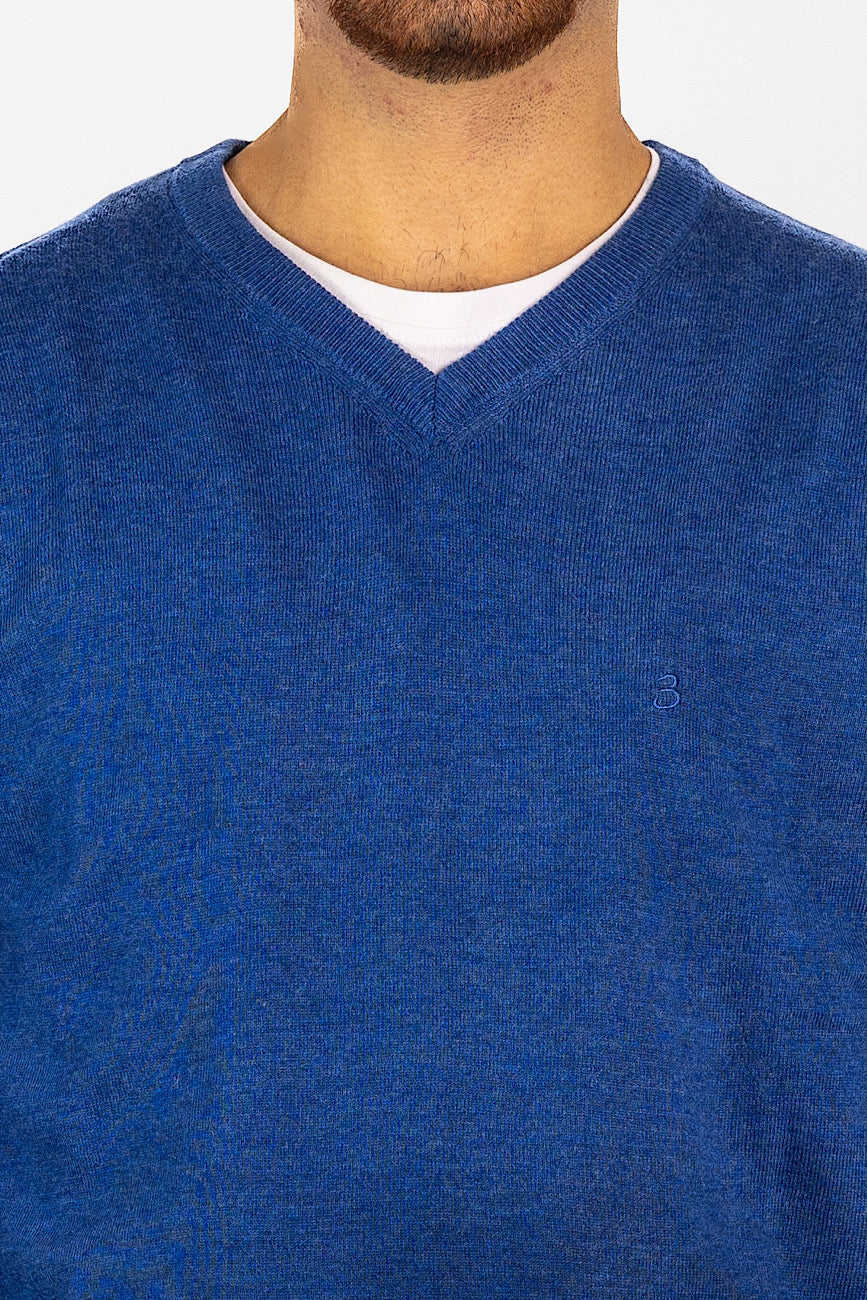 Wool Blend V-Neck Pullover<tc>"€20 discount on the second"</tc> | Blue 03