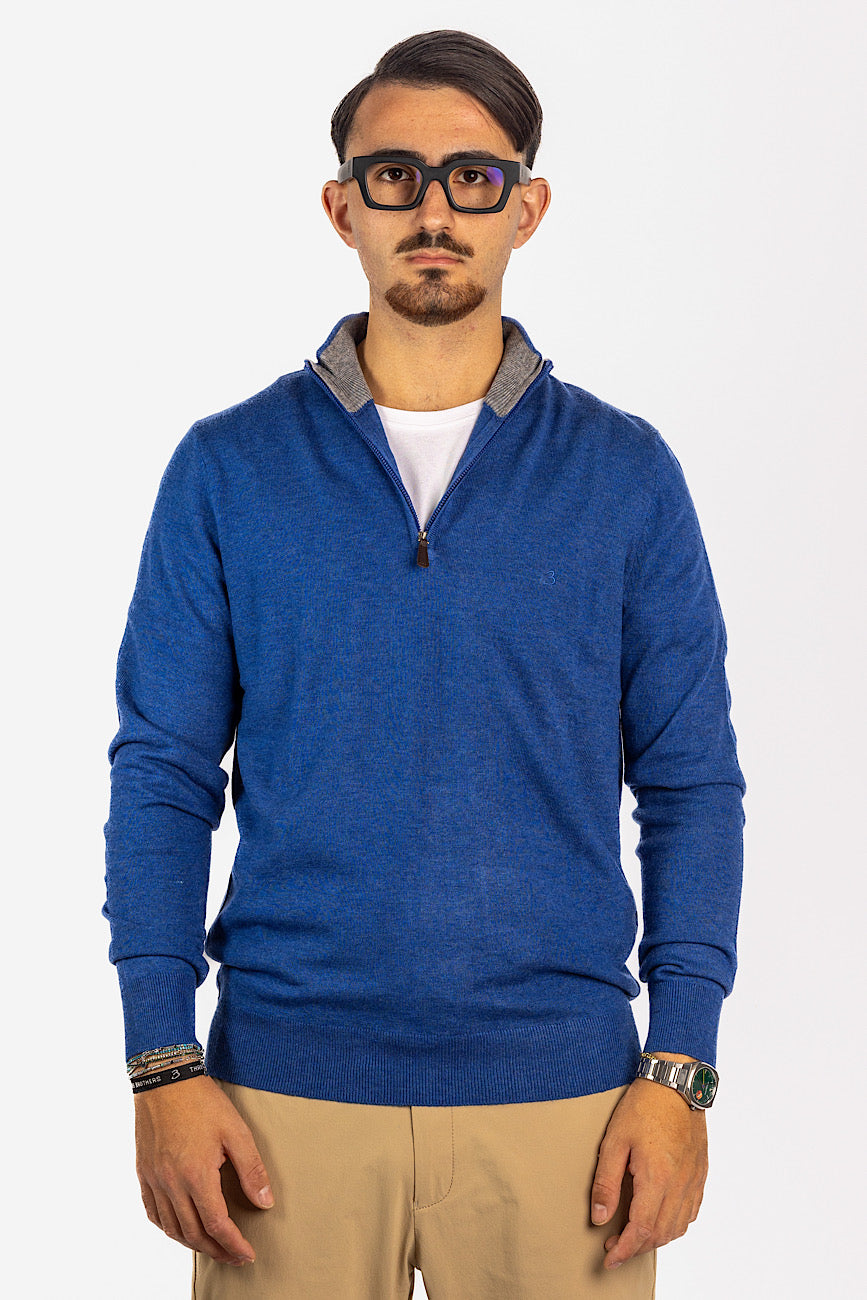 Wool Blend Half Zip Pullover<tc>"€20 discount on the second"</tc> | Blue 03