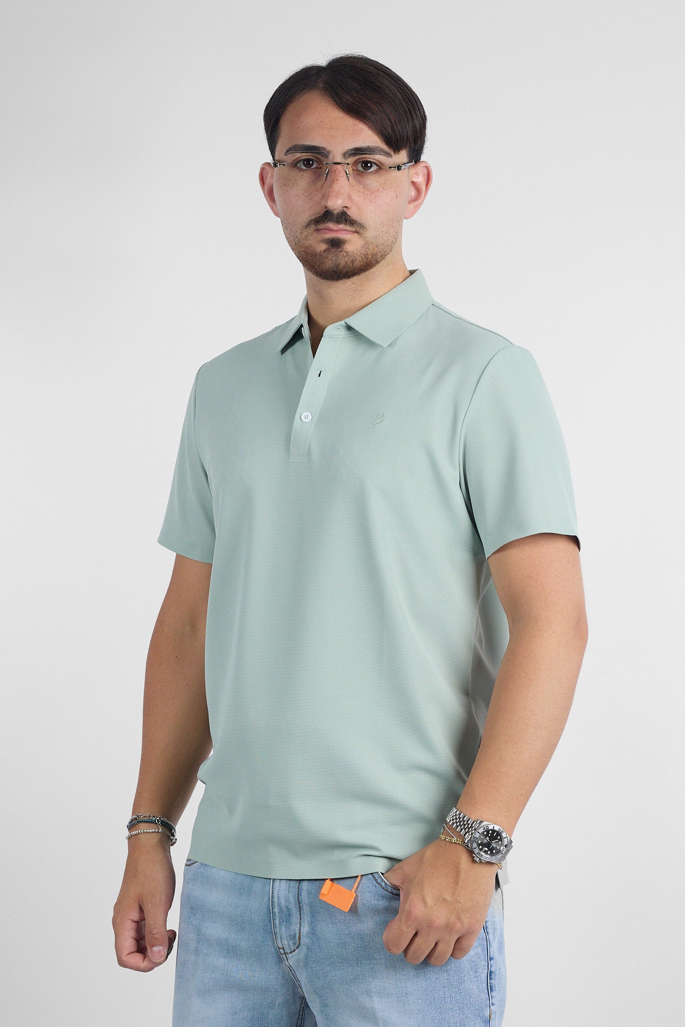 Polo Mezza Manica Active No Stiro Lavorata 9819 | 2 per €40 | Verde