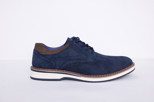 Derby suède schoen | Blauw